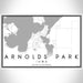 Arnolds Park Iowa Map Print Landscape Orientation in Classic Style With Shaded Background