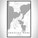 Arnolds Park Iowa Map Print Portrait Orientation in Classic Style With Shaded Background