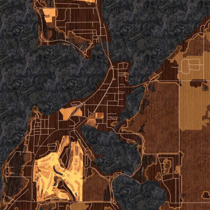 Arnolds Park Iowa Map Print in Ember Style Zoomed In Close Up Showing Details