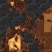Arnolds Park Iowa Map Print in Ember Style Zoomed In Close Up Showing Details