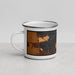 Left View Custom Arnolds Park Iowa Map Enamel Mug in Ember