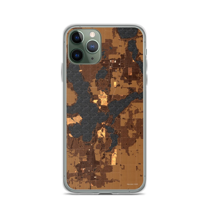Custom iPhone 11 Pro Arnolds Park Iowa Map Phone Case in Ember
