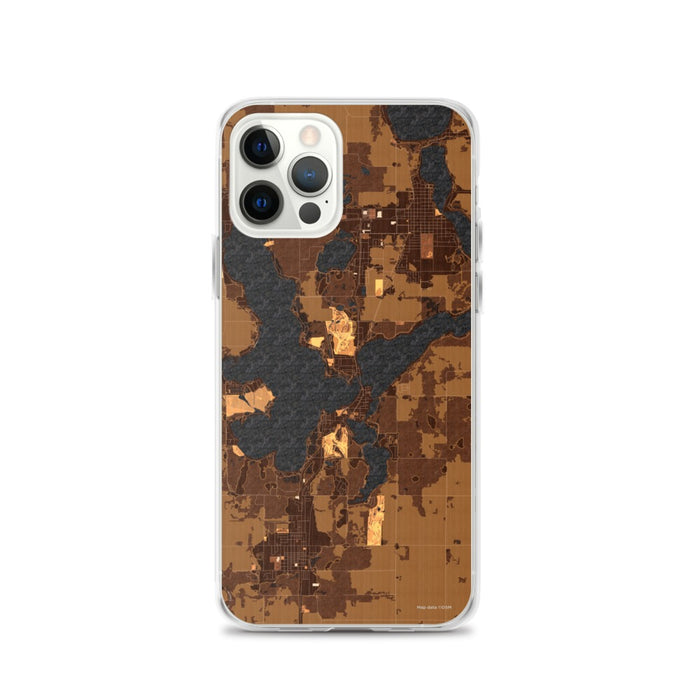 Custom iPhone 12 Pro Arnolds Park Iowa Map Phone Case in Ember