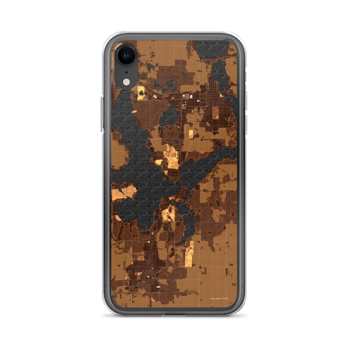 Custom iPhone XR Arnolds Park Iowa Map Phone Case in Ember
