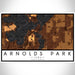 Arnolds Park Iowa Map Print Landscape Orientation in Ember Style With Shaded Background