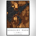 Arnolds Park Iowa Map Print Portrait Orientation in Ember Style With Shaded Background