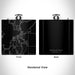 Rendered View of Arnolds Park Iowa Map Engraving on 6oz Stainless Steel Flask in Black