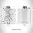 Rendered View of Arnolds Park Iowa Map Engraving on 6oz Stainless Steel Flask in White