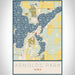 Arnolds Park Iowa Map Print Portrait Orientation in Woodblock Style With Shaded Background