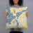 Person holding 18x18 Custom Arnolds Park Iowa Map Throw Pillow in Woodblock