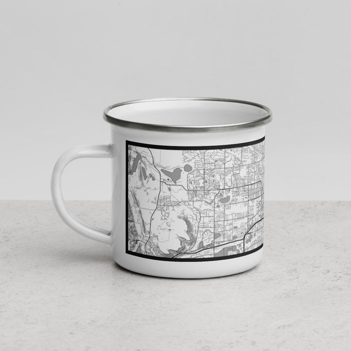Left View Custom Arvada Colorado Map Enamel Mug in Classic