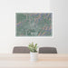 24x36 Asheville North Carolina Map Print Lanscape Orientation in Afternoon Style Behind 2 Chairs Table and Potted Plant