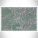 Asheville North Carolina Map Print Landscape Orientation in Afternoon Style With Shaded Background