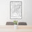 24x36 Asheville North Carolina Map Print Portrait Orientation in Classic Style Behind 2 Chairs Table and Potted Plant