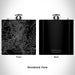 Rendered View of Asheville North Carolina Map Engraving on 6oz Stainless Steel Flask in Black