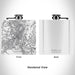 Rendered View of Asheville North Carolina Map Engraving on 6oz Stainless Steel Flask in White