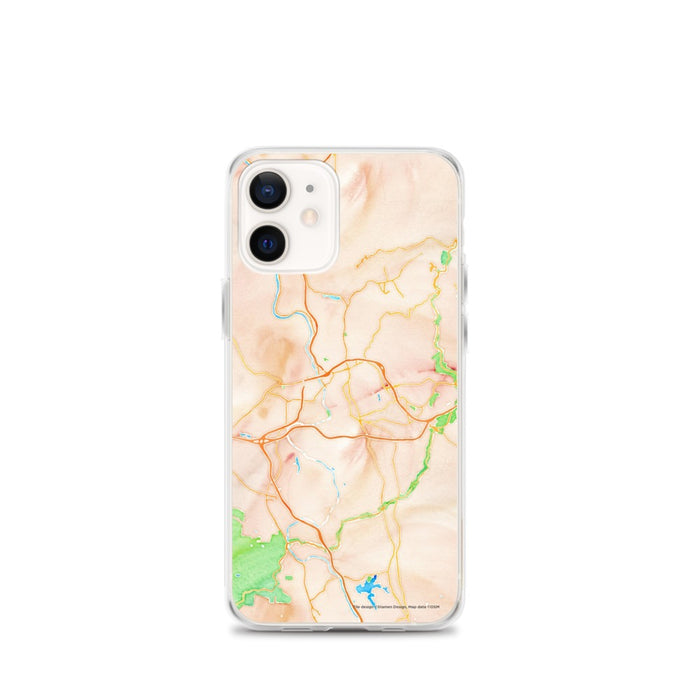 Custom Asheville North Carolina Map iPhone 12 mini Phone Case in Watercolor