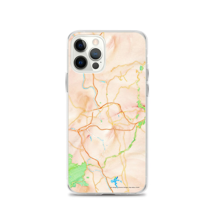 Custom Asheville North Carolina Map iPhone 12 Pro Phone Case in Watercolor