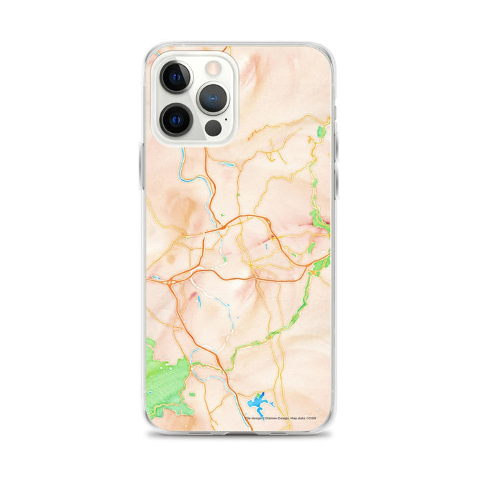 Custom Asheville North Carolina Map iPhone 12 Pro Max Phone Case in Watercolor
