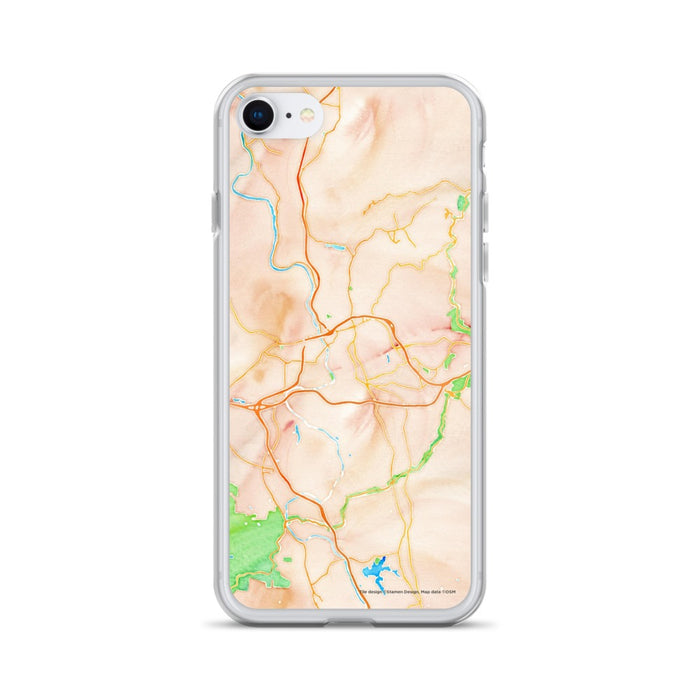 Custom Asheville North Carolina Map iPhone SE Phone Case in Watercolor