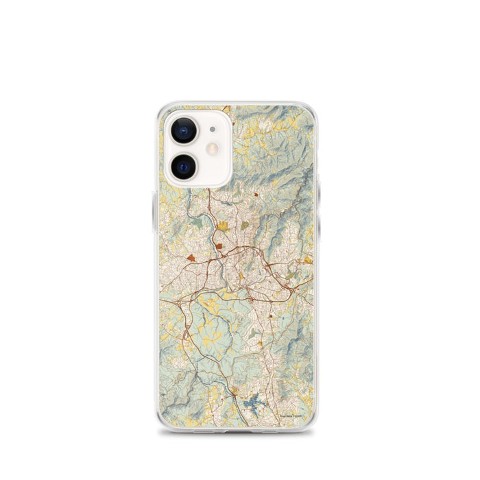 Custom Asheville North Carolina Map iPhone 12 mini Phone Case in Woodblock