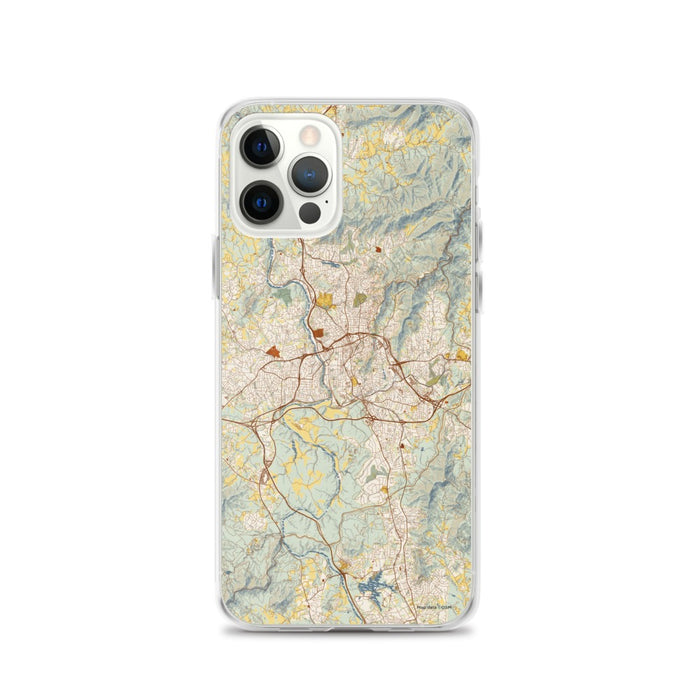 Custom Asheville North Carolina Map iPhone 12 Pro Phone Case in Woodblock