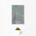12x18 Ashland Oregon Map Print Portrait Orientation in Afternoon Style With Small Cactus Plant in White Planter