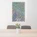 24x36 Ashland Oregon Map Print Portrait Orientation in Afternoon Style Behind 2 Chairs Table and Potted Plant