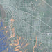 Ashland Oregon Map Print in Afternoon Style Zoomed In Close Up Showing Details