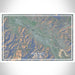 Ashland Oregon Map Print Landscape Orientation in Afternoon Style With Shaded Background