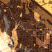Ashland Oregon Map Print in Ember Style Zoomed In Close Up Showing Details