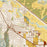 Ashland Oregon Map Print in Woodblock Style Zoomed In Close Up Showing Details