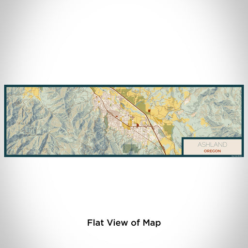 Flat View of Map Custom Ashland Oregon Map Enamel Mug in Woodblock