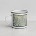 Left View Custom Ashland Oregon Map Enamel Mug in Woodblock