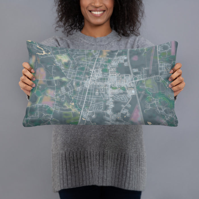 Person holding 20x12 Custom Ashland Virginia Map Throw Pillow in Afternoon