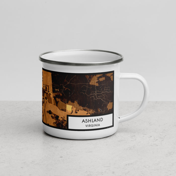 Right View Custom Ashland Virginia Map Enamel Mug in Ember