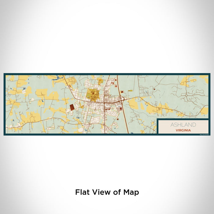 Flat View of Map Custom Ashland Virginia Map Enamel Mug in Woodblock