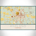 Ashland Virginia Map Print Landscape Orientation in Woodblock Style With Shaded Background