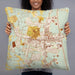 Person holding 22x22 Custom Ashland Virginia Map Throw Pillow in Woodblock