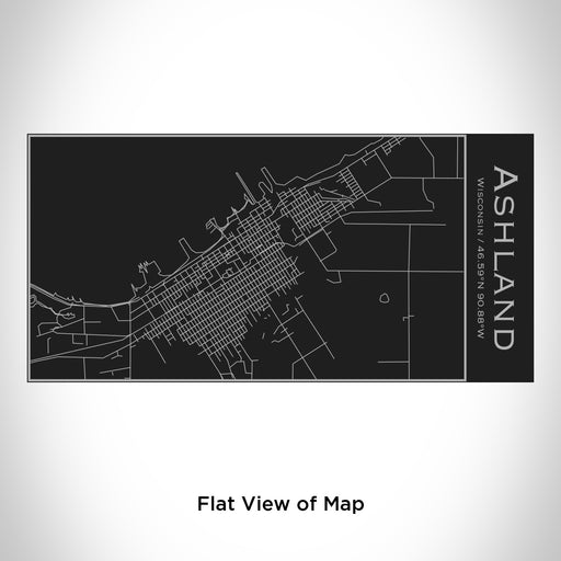 Rendered View of Ashland Wisconsin Map Engraving on 17oz Stainless Steel Insulated Cola Bottle in Black