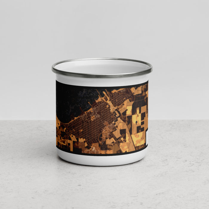 Front View Custom Ashland Wisconsin Map Enamel Mug in Ember