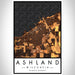 Ashland Wisconsin Map Print Portrait Orientation in Ember Style With Shaded Background