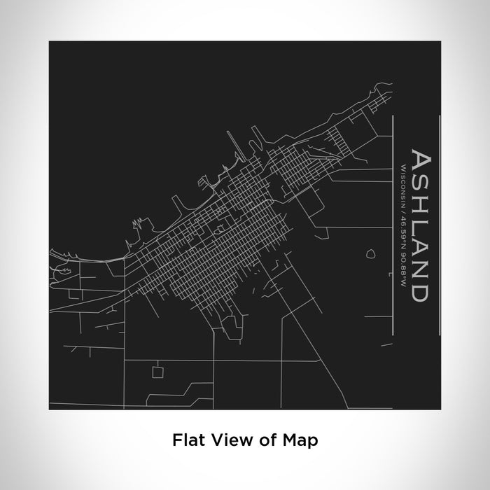 Rendered View of Ashland Wisconsin Map Engraving on 17oz Stainless Steel Insulated Tumbler in Black