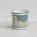 Left View Custom Ashland Wisconsin Map Enamel Mug in Woodblock