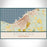Ashland Wisconsin Map Print Landscape Orientation in Woodblock Style With Shaded Background