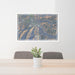 24x36 Aspen Colorado Map Print Lanscape Orientation in Afternoon Style Behind 2 Chairs Table and Potted Plant