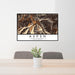 24x36 Aspen Colorado Map Print Lanscape Orientation in Ember Style Behind 2 Chairs Table and Potted Plant