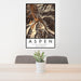 24x36 Aspen Colorado Map Print Portrait Orientation in Ember Style Behind 2 Chairs Table and Potted Plant