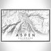 Aspen Colorado Map Print Landscape Orientation in Classic Style With Shaded Background