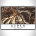 Aspen Colorado Map Print Landscape Orientation in Ember Style With Shaded Background